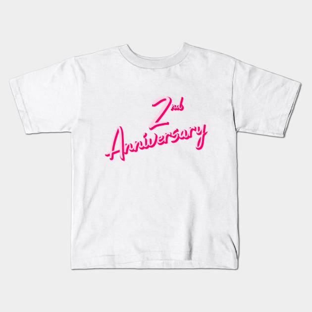 2nd Anniversary Pinky Kids T-Shirt by ozilio clothing